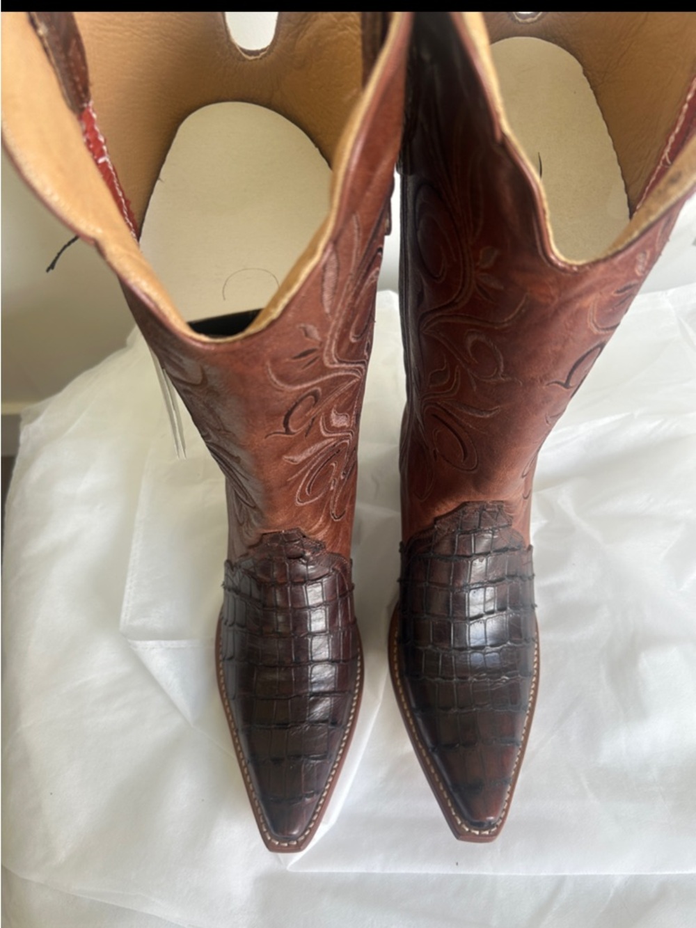 NWT-Twisted X Woman’s Crocodile and Bomber Leather Snip Toe 14” Cowgirl Boots - Picture 3 of 9